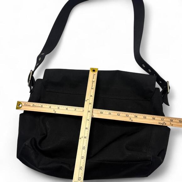 Large Black Buckled Detail Crossbody Computer Vintage Gap Bag Multiple Pockets - Picture 4 of 6
